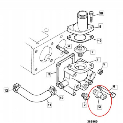 Czujnik temperatury wody cieczy chłodzącej JCB 2CX 520-40 515-40 701/80434