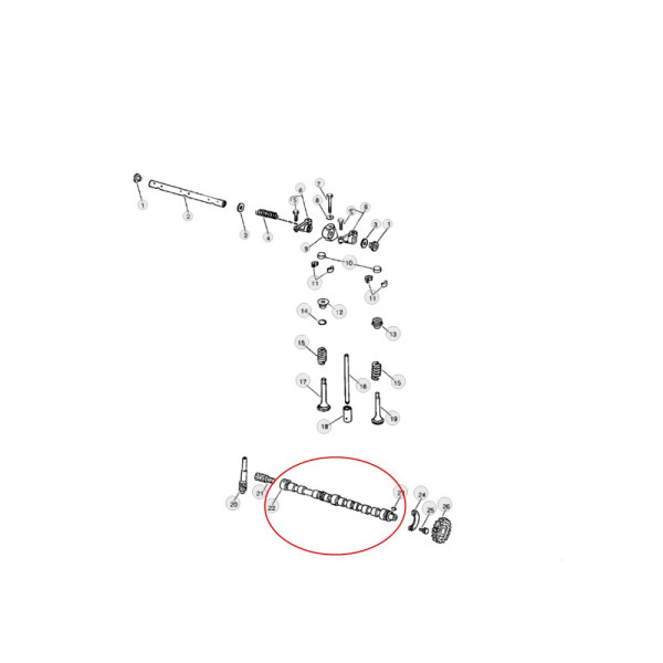 Wałek rozrządu John Deere 4 cylindry cylindrowy 2030 2020 2510 4202D 4219D JD82820 R82820