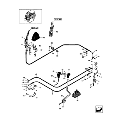 Linka gazu nożnego New Holland: LM410,LM420,LM430,LM630,LM640  85815898