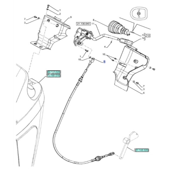 Linka rewersu New Holland  TD5.95, TD65F, TD75F, TD85F 47980701 Case:
FARMALL 105A,