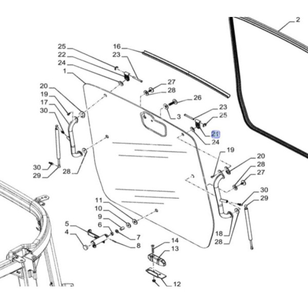 84545734 176245A2  Zawias okna lewy, tylnej szyby
