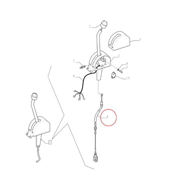 Linka sprzęgła wałka WOM PTO Case JX60 JX70 JX80 JX90 JX95 New Holland TD5010 TD5020 TD5030 TD5040 TD5050 84342326