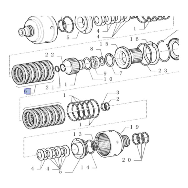 Komplet zestaw tarczek przekładek sprzęgła 87534848 5185943 New Holland T4 T4.75 T4.95 T5 T5.95 T5.115 T5000 T5050 T5070 TM115