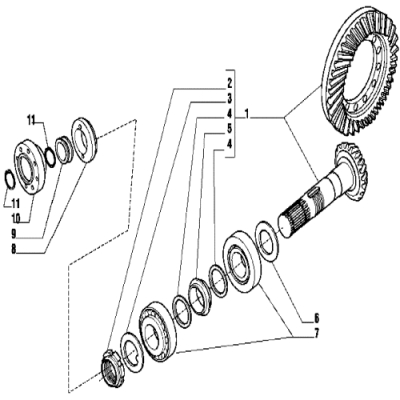 Angriffswelle mit Rad Z11/32 New Holland , Deutz 82932456 , 0.900.0677.0