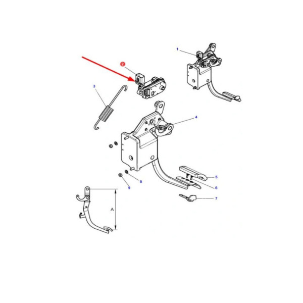 Potencjometr czujnik położenia pedału sprzęgła Massey Ferguson 5425 5445 6445 6460 6480 6470 8660 8680 4290395M4
