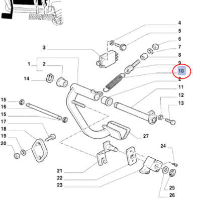 Sprężyna Odbicia Pedału Sprzęgła Case MXM120 , MXM130 , MXM135  , New Holland TM7010 , TM7020    82008879