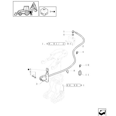 Siłownik blokady transportowej Case New Holland 85824088, 85812226, 85802857, 87362349