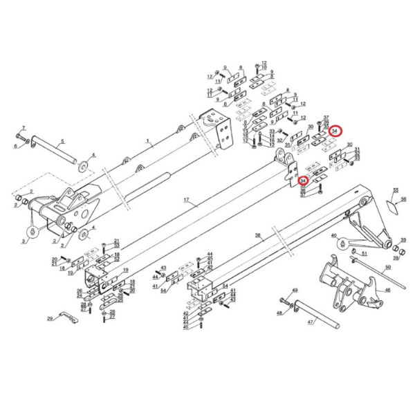 Ślizg klocek teleskopu MANITOU MT 1637, 1330, 1240, 1230, 940, 932, 835, 732, MLT 728, 725, 626, 632, 527, 523, 627, 731