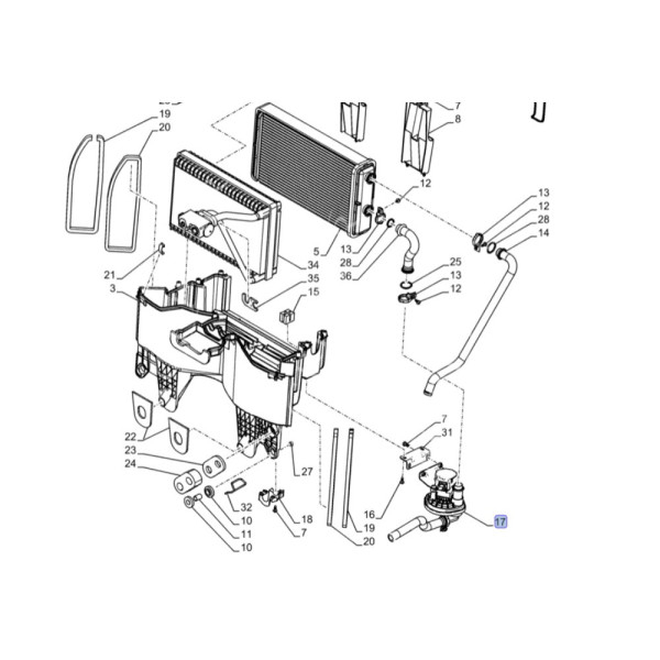 Zawór grzewczy Steyr Kompakt 4055S, 4065S Farmall 55C, 65C, 75C, 85C, 95C, 105C New Holland T4.55 T4.65 T4.75 T6.120 84579673