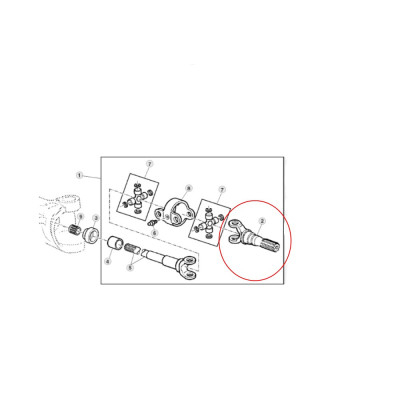 Półoś krótka John Deere 5070M 5080M 5090M 5100M 5090R 5100R 5625 R271433