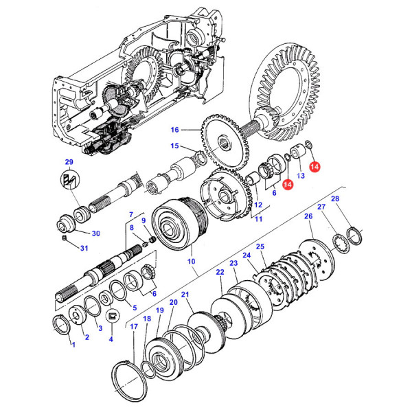 3382874M1 Pierścień zamkowy 30X27X2,5mm kosza sprzęgła Massey Ferguson 3000 6000 8000