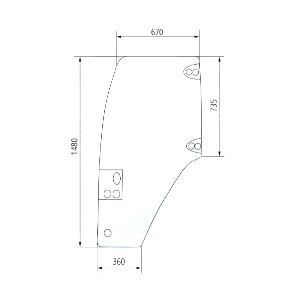 Szyba drzwi lewa Case JX60,JX65,JX70,JX75,JX80,JX85,JX90,JX95 new holland TD65D,TD75D,TD85D,TD95D 87620234