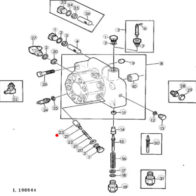 Tłoczek pompy hydraulicznej John Deere
1020, 1120, 2020, 2120, 3120 2140 2040 3130 3140 3640 3650 2850 1850 1840 R63022, R39068