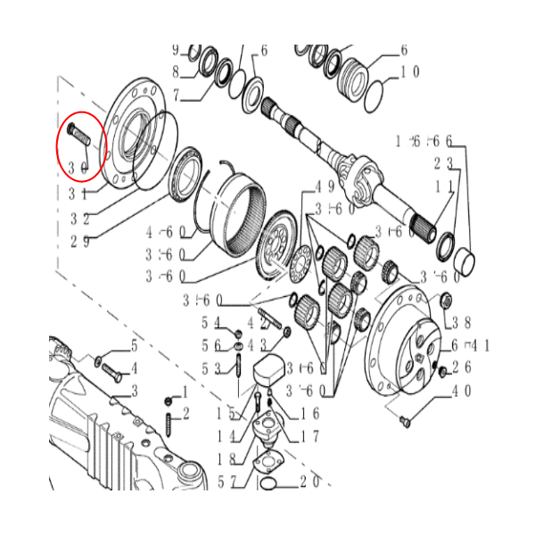 PON5033 Szpilka Koła  New Holland , Manitou Claas Scorpion 76086069 , 153310252