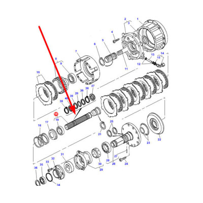 Wałek sprzęgłowy Massey Ferguson 3712816M14, 3903518M91, 3619239M2, 3712816M12, 3712816M91