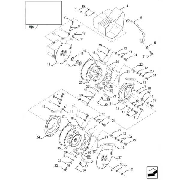 Bębęn domłacający przenośnika kłosowego New Holland
CR9070 CR9080
CX8070 CX8080 CX8090
 CX880
TF76 TF78
TX66