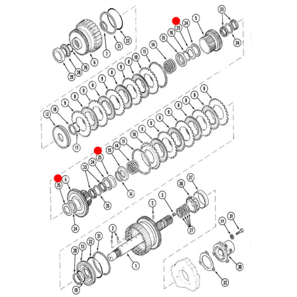 Podkładka oporowa 45/65mm kosza sprzęgła Case Maxxum 5130 5140 5150 5250 MX100 135 Mccormick mtx