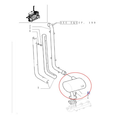 Tłumik wydechowy New Holland TM115 TM120 TM130 Fiat M100 M115 Ford 8160 8260 47729203 82002883 82008339 82010813