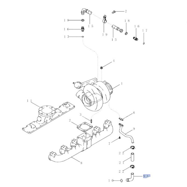 Rura odpływu oleju turbo Case MX 100 120 135 150 170 580 590 Case 2388 2365 2377 2366 2344 2577 CF60 CF70 CF80 3931973 J931973