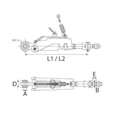 Odciąg stabilizator ramion dolnych John Deere 6400 6800 6900 6620 6820 6910 6930 7720 al201127 AL79782 AL175855 AL175835