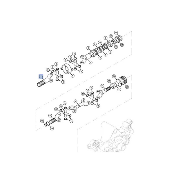 PON3620 Kurze Achswelle Z13 Federachse CARRARO