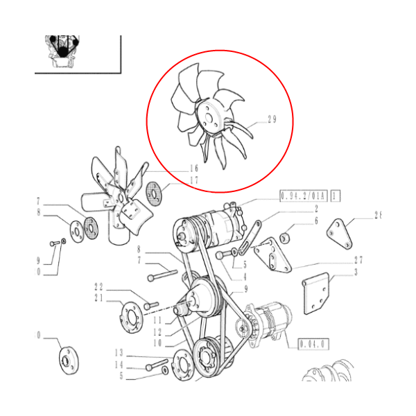 SUC8023 Wentylator Case , New Holland 5099691