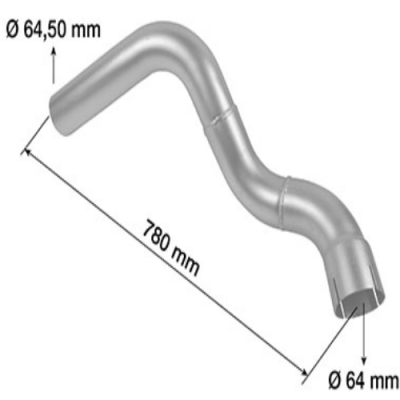 L158904 Kolanko rury wydechowej John Deere 6120 6120SE 6220 6220SE 6320 6320SE 6420 6420S 6420SE