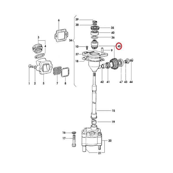 SPO2065 Winkelgetriebe für Ölpumpenantrieb LAMBORGINI, SAME 0.065.1558.6/10