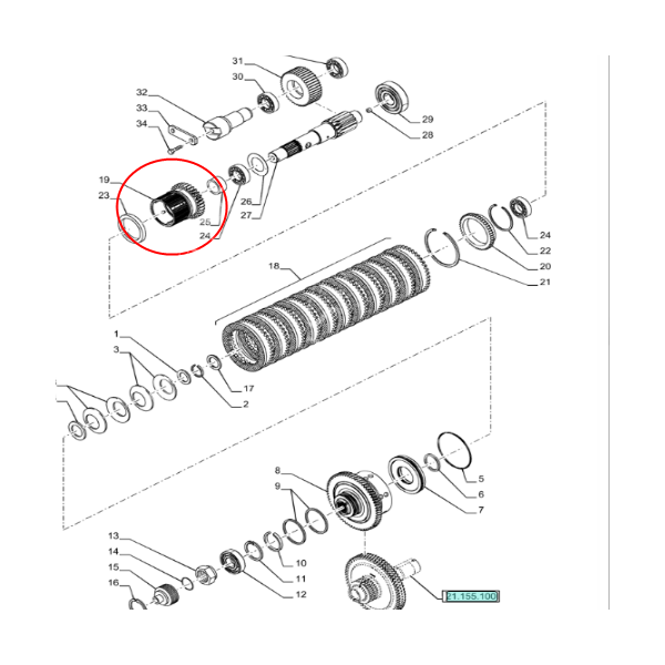 SKR1012 Koło Zębate Rewersu Case , New Holland 5185166