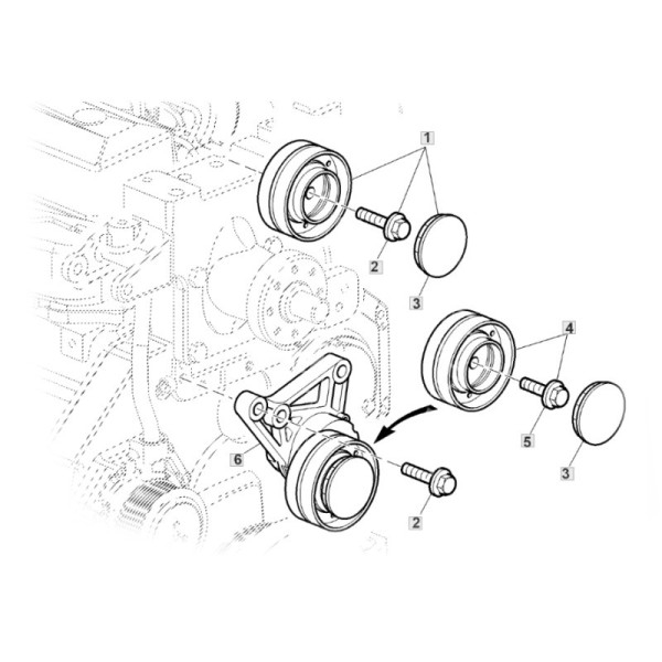 AL157593 Rolka napinacza John Deere 78mm 6320 6420 6520 6620 6720 6820 6920  6030 6130 6230 6330 6430 6530 6630 6730 6830 6930