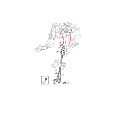 Cięgło górne wieszaka ramienia podnośnika John Deere 6150R 6800 6900
6810 6910 6820 6830 6830PR 6930 7430PR 7530PR L200748