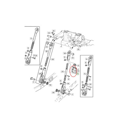 TRP7052 John Deere Katze. 3-fach-Einstellknopf für den Hubarm der Anhängerkupplung