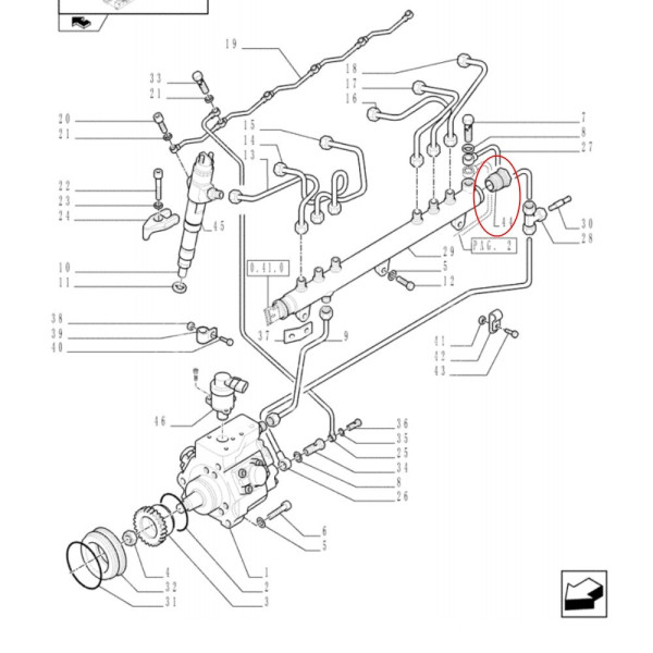 Reduktor ciśnienia paliwa zawór Case CVX140 150 160 175 195 New Holland T7510 T7520 T7530 T7540 T7550 162000090810 837069409