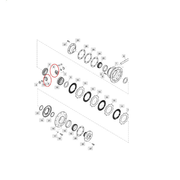 Satelita zębatka układu różnicowego dyferencjału John Deere 6800 6900 7200 7400 7500 6810 6910 6820 6920 6830 6930 7330 R130825