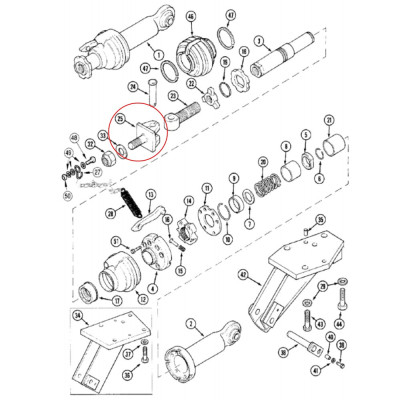 Jarzmo sworzeń stabilizatora ramienia podnośnika Case 5120 5130 5140 5150 MX100 MX110 MX120 MX135 MX80C MX90C MX100C 193149A1