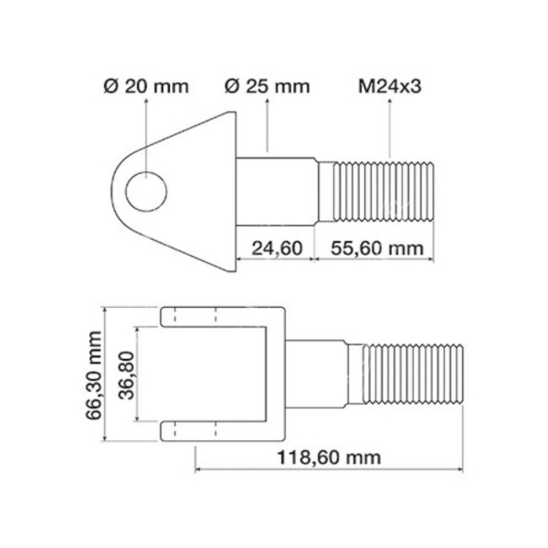 Jarzmo sworzeń stabilizatora ramienia podnośnika Case 5120 5130 5140 5150 MX100 MX110 MX120 MX135 MX80C MX90C MX100C 193149A1
