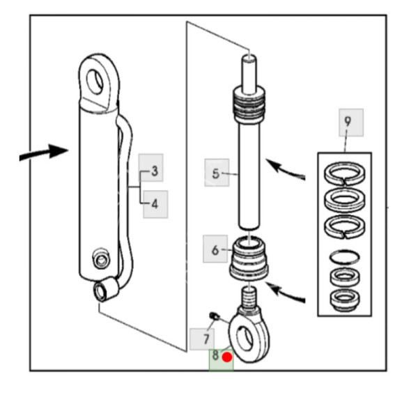 TLS-Augenzylinderende John Deere M22 AL153296