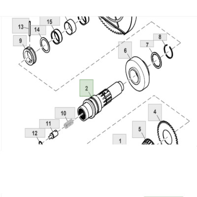 Wał odbioru mocy WOM Z 33 12 304 mm R232381 L225730 John Deere 6145R 6155R 6150M 6155M
