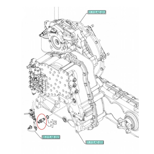 Czujnik prędkości skrzyni New Holland LM T9 John Deere R 6330 Premium 6430 6320 Deutz Same Claas 8603397 AL156798 0005988500