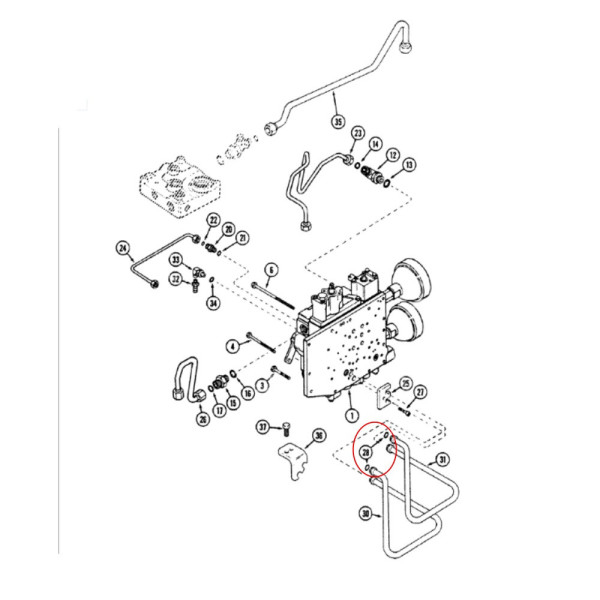 Oring płyty zaworowej akumulatora hydraulicznego Case Magnum 7110 7120 7130 7140 7150 7210 7220 7230 7240 7250 238-7018 86625099