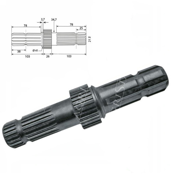 Końcówka wałka wałek przekaźnika wom Z-6/21 John Deere 6400 6600 6800 6900 6810 6420 6820 7600 7700 7800 L173282 L110178 R93500