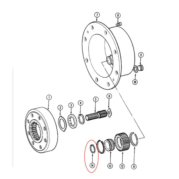 Pierścień zabezpieczający satelity ukł. planetarnego seger zabezpieczenie fi30mm Case 844 845 895 1056XL 933086R1 933086C1