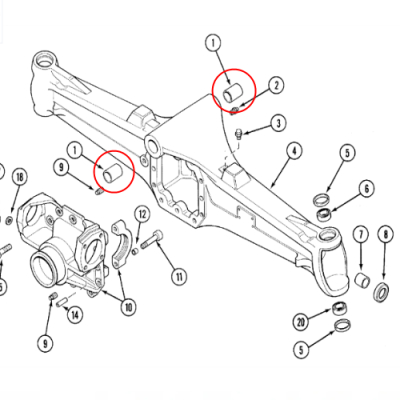 PON2608 Tulejka zawieszenia osi
