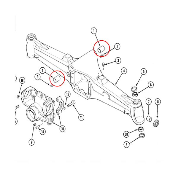 PON2608 Tulejka zawieszenia osi