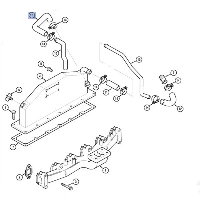 przewód kolektora ssącego case MX150,MX170 J928492