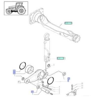 Tuleja wahacza zawieszenia osi 82020450  new holland TM T7. T6. T5. Case Puma CVT CVX 82020450