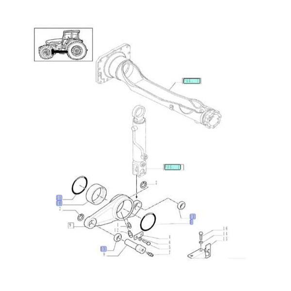 PON2702 Tuleja zawieszenia osi 82020450  new holland TM T7. T6. T5. Case Puma CVT CVX