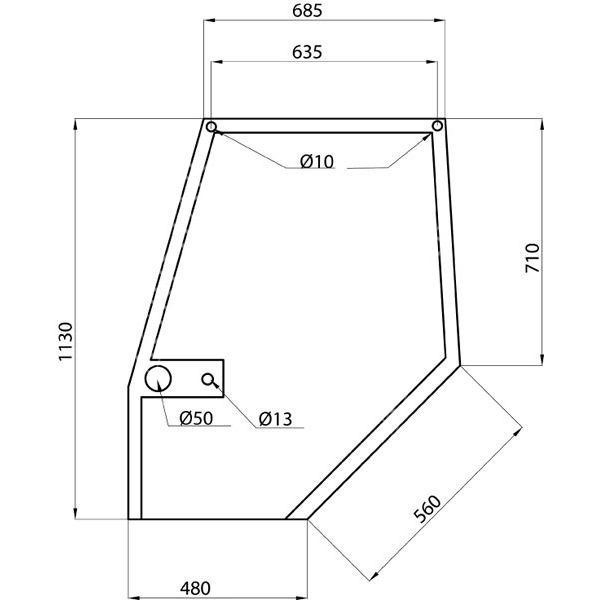 Szyba drzwi Case 5000 Prawa 1546817C2, 248723A1