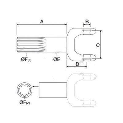 Półoś krótka MASSEY FERGUSON 4355 4360 4370  6120, 6130, 6140, 6235, 6245, 6255 3429439M1