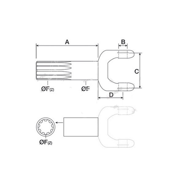 PON3639 Kurze Achswelle MASSEY FERGUSON